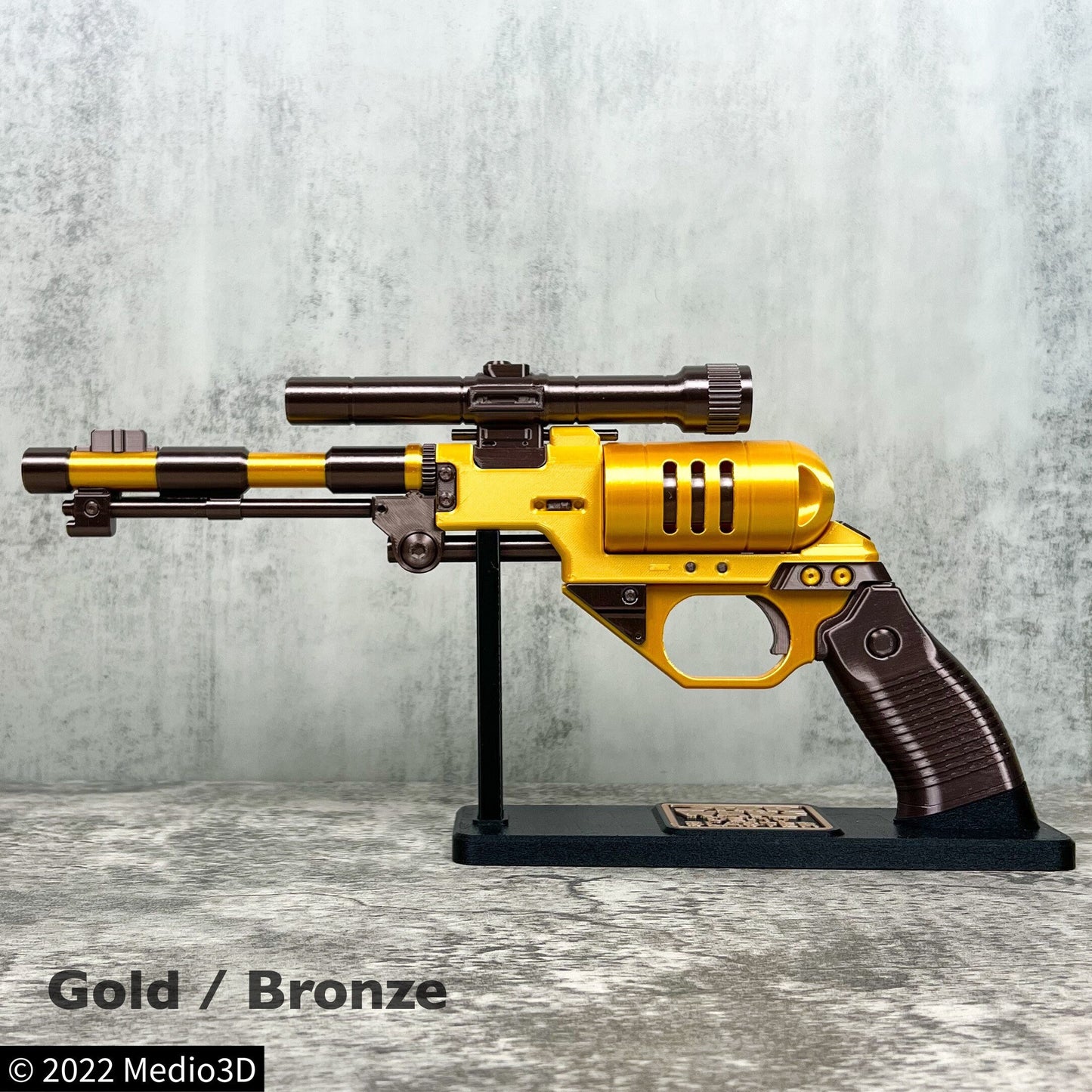 DE-10 Blaster With a Stand Cosplay Prop Replica, Post Apocalyptic Larp Weapon, Cyberpunk Cosplay Prop Weapon
