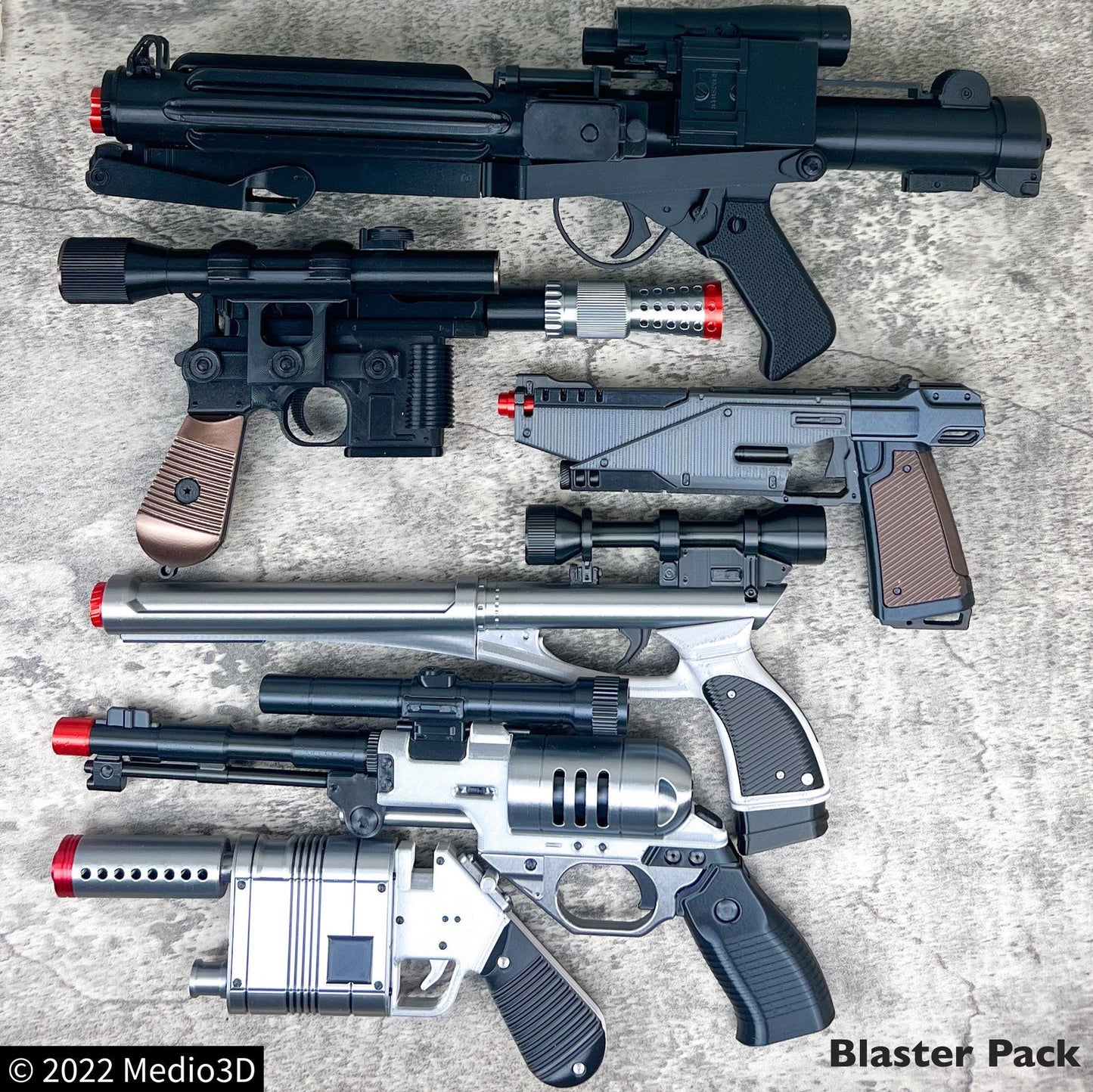 E-11 + DL-44 + Westar-35 + LL-30 + DE-10 + Rey + Mando Larp Props Replica, Post Apocalyptic Larp, Cyberpunk Cosplay Prop
