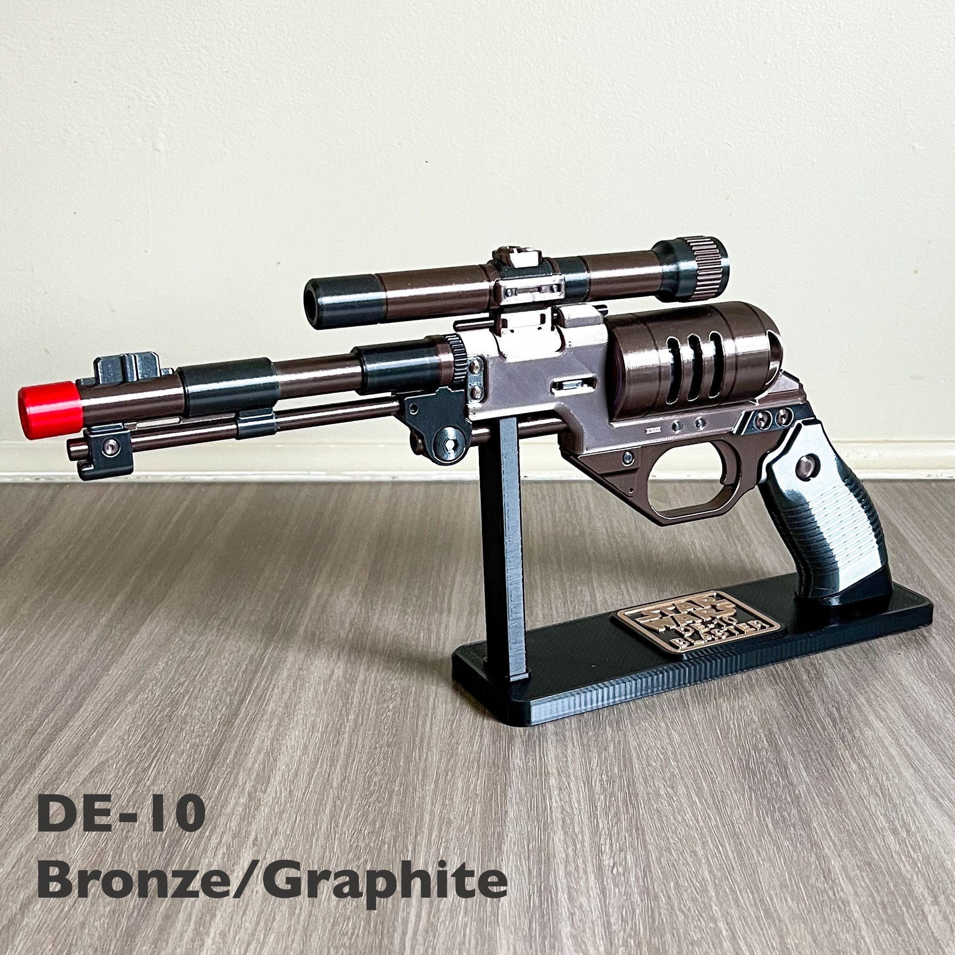 DE-10 Blaster With a Stand Cosplay Prop Replica, Post Apocalyptic Larp Weapon, Cyberpunk Cosplay Prop Weapon